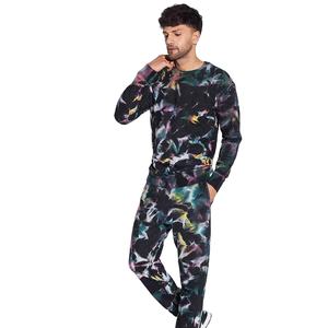 Imprimé personnalisé hommes survêtement 100% coton coupe confortable respirant séchage rapide haute qualité ensemble pour adultes cravate teinture survêtements - Product Image 1