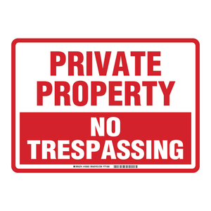 Señal de Prohibido el Paso Brady, 10x14 Pulgadas, Advertencia de Propiedad Interior/Exterior - Product Image 1