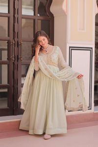 Moat Beautiful Indian Ethanic Wear Fancy Star Georgette Anarkali Gowns Collections with Heavy Sequence Thread Embroidery Work - Product Image 2