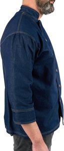 OEM Wholesale Kitchen Restaurant Hotel Staff Chef Wear Jacket Short Sleeve <b>Coat</b> <b>Summer</b> Denim Hotel Uniform - Product Image 4
