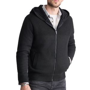 Pull à capuche épais et respirant en tricot brodé Sherpa OEM pour hommes - Product Image 1