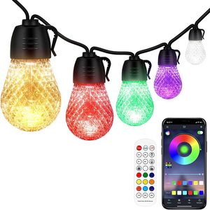 Guirnalda de Luces LED RGB Inteligentes para Exteriores de 52.5 Pies, Luces de Colores Impermeables IP66 para Patio - Product Image 1