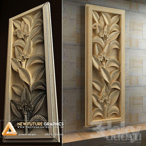 Décoration murale moderne en fer, panneau rectangulaire gravé motif fleur de lys, surface embossée pour portail - Product Image 6