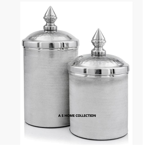 Metal Kitchen Canister Set Decorative Food <b>Storage</b> <b>Containers</b> With Resin Gemstones Countertop Appliance Canisters - Product Image 4