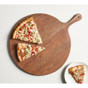 Planche à pizza en bois massif personnalisée, pelle à pizza et ensemble de coupe-pizza, planche à découper multifonctionnelle pour pizza, fromage et pain - Product Image 6