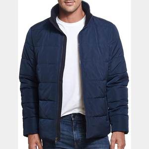 Chaqueta Acolchada para Hombre, Mezcla de Algodón y Poliéster, Carcasa No Brillante, Abrigo de Invierno, Cuello Alto, Estilo Urbano Minimalista - Product Image 1