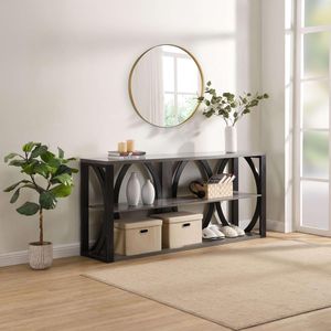 Consolle Industriale a 3 Livelli da 180 cm per Ingresso, Foyer, Soggiorno - Soluzione Salvaspazio Lunga e Stretta - Product Image 5