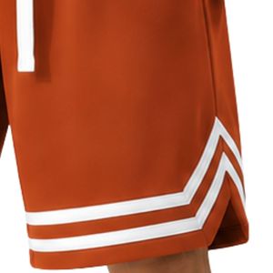 Rust Orange and <b>White</b> <b>Mens</b> Basketball <b>Shorts</b> Custom Logo Athletic Training Gym Sports Mesh Breathable Quick Dry Casual <b>Shorts</b> - Product Image 4