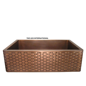 Lavabo Doble de Cobre Antiguo de Lujo para Cocina y Baño, Instalación en Pared, Hecho a Mano, Grabado, Fácil de Limpiar - Product Image 4