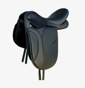 Selle d'équitation anglaise haut de gamme en cuir véritable, selle de dressage confortable à assise profonde, équipement équestre durable - Product Image 2