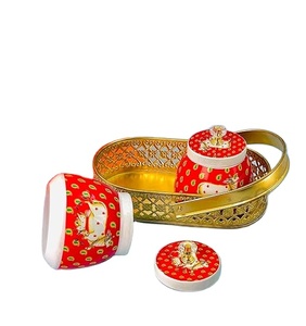 โหลโลหะทุบขนาดนิ้วพร้อมฝาโถใส่ของสำหรับเป็นของขวัญแต่งงานของขวัญวันอาบน้ำสำหรับทารกคืนของขวัญลูกกวาดกล่องหวาน - Product Image 4