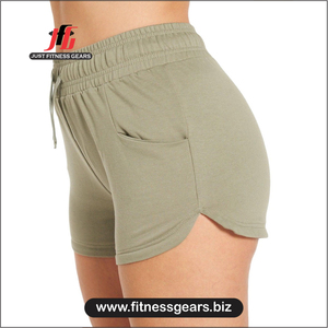 JUST FITNESS GEARS Pantalones Cortos Deportivos de Verano para Mujer, de Poliéster Tejido, Transpirables, de Cintura Media, con Cierre de Cremallera, Ajuste Holgado para Baile y Gimnasio - Product Image 3