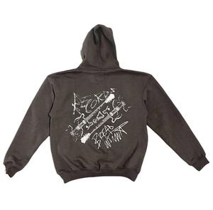 Ensemble de survêtements et sweats à capuche personnalisés pour hommes, coupe ample, sans cordon, épaules tombantes, style oversize - Product Image 4