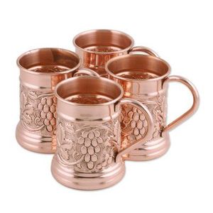 HOT SELLING Handmade Hammered Copper Tumbler Set Vintage Style Heat Resistant Drink Cups for Home Use <b>Gift</b> Set - Product Image 4