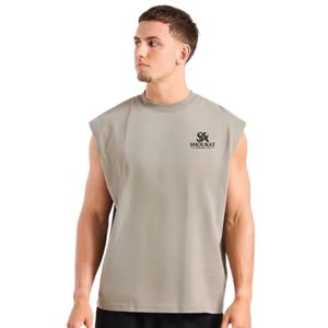 <b>Mens</b> Beige Sleeveless Tank Top Gym Workout Shirt Athletic Fitness Training Sportswear Casual <b>Running</b> Activewear Fitness <b>Vest</b> - Product Image 1