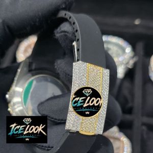 Montre mécanique Ice Look, cadran rond, lunette en cristal, montre-bracelet à quartz, bracelet en strass, style bijou - Product Image 2