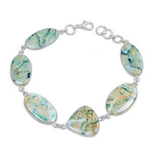 Bracelet en argent sterling fait main pour femme, avec pierre gemme naturelle Mariposite, bracelet de naissance de février - Product Image 2