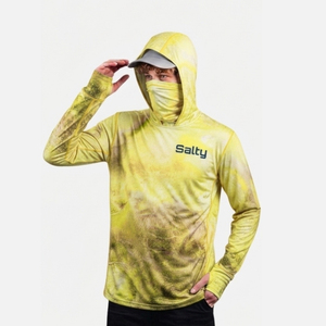 UPF 50+ Quick Dry Fishing Shirt Long Sleeve Sun Protection Hoodie Men's Sublimation Fishing Shirt with <b>Face</b> Mask for Outdoor - Product Image 3