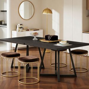 Tavolo da Pranzo Allungabile Moderno in Marmo con Sedie in Legno - Product Image 5