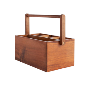 Porte-ustensiles en bois d'acacia certifié FSC moderne pour la cuisine, la maison et le jardin - Fournitures de bureau et artistiques, essentiels pour les pique-niques - Product Image 5