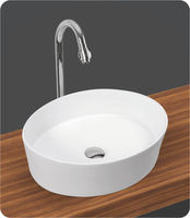 Vasque carrée en céramique haut de gamme, super blanche, pour salle de bain, lavabo moderne, articles sanitaires fabriqués en Inde