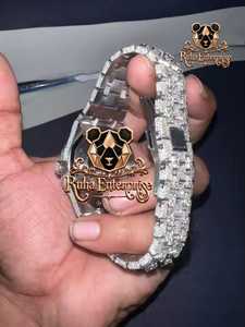Custom Cced Out Luxury <b>Square</b> Diamond <b>Watch</b> Stainless Steel Band Analog Quartz <b>Men's</b> Timepiece <b>Watch</b> <b>for</b> <b>Mens</b> - Product Image 4