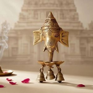 Figura de Ganesha de Latón Chapado en Oro de Primera Calidad con Campanas, Quemador de Incienso, Decoración para el Hogar, Escultura de Arte Religioso - Product Image 2