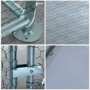 Grand enclos métallique 20 x 10 pieds pour poulets, volailles, lapins, chats, chiens, avec couverture imperméable pour poulailler et abri de ferme - Product Image 4
