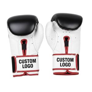 Guantes de Boxeo de Piel Sintética PU, Color Negro y Blanco, para Entrenamiento y Gimnasio, Precio de Fábrica - Product Image 4