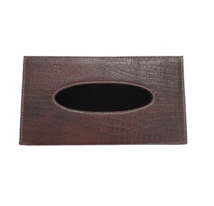 Boîte à mouchoirs en cuir pour serviettes de toilette, accessoire de voiture, couvercle de table de maquillage, vente en gros pour réception d'hôtel - Product Image 1