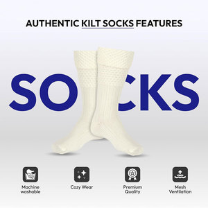 OEM Custom Scottish Kilt Hose <b>Socks</b> for Men Highland Traditional Wear <b>Long</b> Wool Blend Ribbed <b>Socks</b> Comfortable and Durable - Product Image 4