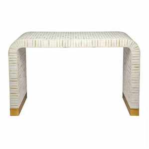 Mesa de Centro Moderna de Último Diseño con Incrustaciones de Hueso de Resina, Forma Natural, Hecha a Mano, Duradera, Ecológica y con Altura Ajustable - Product Image 1