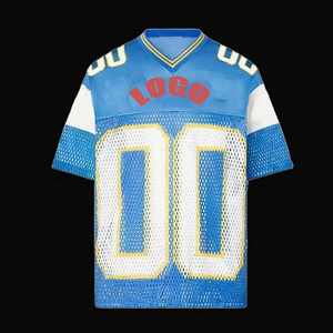 Custom Printed <b>Short</b> Sleeve American Football Jersey <b>Mesh</b> Polyester Streetwear with Moisture-Wicking & Breathable Features - Product Image 5