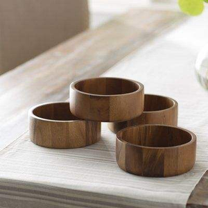 Tazón de madera natural hecho a mano con acabado liso, perfecto para ensaladas, frutas, aperitivos, pasta, estilo rústico. - Product Image 2