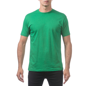 เสื้อยืดผู้ชายสีเขียว แขนสั้น โพลีเอสเตอร์ คอกลม ลำลอง สีพื้น ทรงปกติ ระบายอากาศได้ดี น้ำหนัก 120 กรัม ผ้าเจอร์ซีย์ถัก - Product Image 3