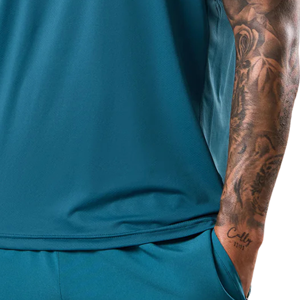 Débardeur de sport pour homme, couleur turquoise, sans manches, 100% coton, séchage rapide, respirant, pour la salle de sport, l'entraînement, la remise en forme, vêtements de sport - Product Image 5