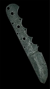 Cuchillo Táctico de Acero de Damasco con Ranura para el Dedo, Hoja para Fabricación de Cuchillos Personalizados, Cuchilla Utilitaria de Caza, Venta al por Mayor en EE. UU. y Europa - Product Image 5