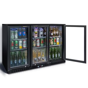 Refrigerador Comercial ORIKOOL con Barra de Exhibición, Refrigerador de Bebidas de 53 Pulgadas con 3 Puertas de Vidrio, Capacidad para 480 Latas, para Almacenamiento de Cerveza y Vino - Product Image 1