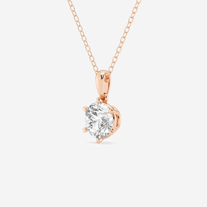 Colgante Solitario de Diamante Cultivado en Laboratorio, Corte Redondo, 1 Quilate, Seis Puntas, con Cadena Ajustable, Joyería Elegante y Brillante, Regalo para Mujer - Product Image 3