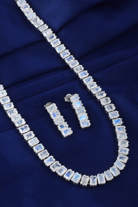 Conjunto de Collar con Piedra Lunar en Plata de Ley 92.5 KLSS-40130 - Product Image 5