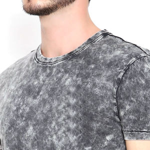 Men's Clothing Manufacturer Custom 100% Cotton 260 Grams Wax Print Acid Wash Blank T Shirts for Men Cotton Washed <b>tshirt</b> - Product Image 2