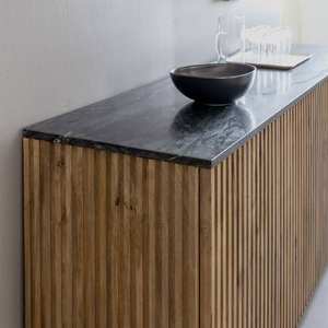 Aparador de 4 puertas Vandana Sereno Arion en madera de mango y mármol - Product Image 2