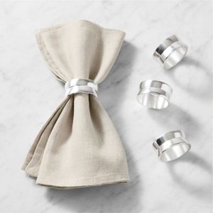 Luxury Minimalist Silver Napkin Rings, Modern Metal Napkin Holder for Wedding, Hotel, Home Kitchen Table Decor Napkin Holder - Product Image 1