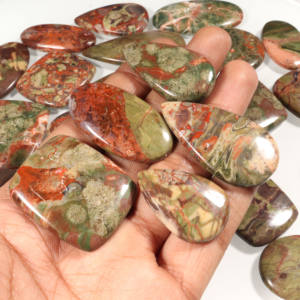 100% Natural Unakite Jasper piedras preciosas sueltas al por mayor cabujón piedra preciosa hermosa piedra preciosa para hacer joyería hecha a mano - Product Image 1