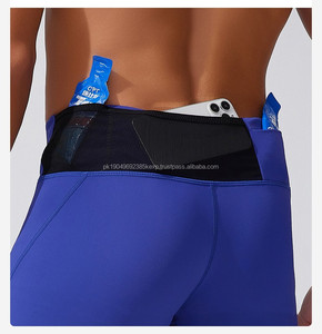 Short de course moulant avec poche en maille pour homme Short de sport avec logo personnalisé Short de compression de gymnastique respirant à séchage rapide pour homme - Product Image 2