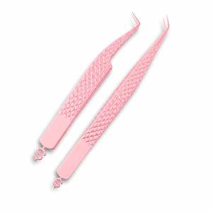 Morje Surgical Pink Stainless Steel 10mm <b>Eyelash</b> Tweezers with Smooth Tip Precision Tool for Lash <b>Application</b> - Product Image 1