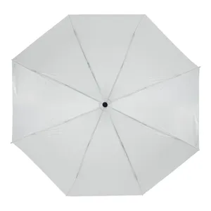 Paraguas Plegable Blanco Minimalista con Cierre de Velcro y Bolsa de Nailon para Viaje - Product Image 2