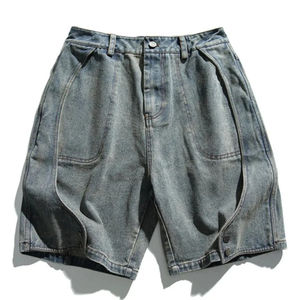Nuevos pantalones cortos de mezclilla holgados para hombre, estilo vintage, lavado ácido, pantalones vaqueros holgados para hombre, servicio OEM, precio al por mayor - Product Image 3
