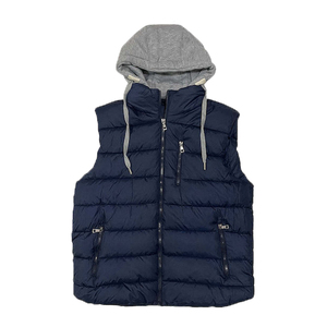 Gilet matelassé d'hiver pour homme OEM à capuche zippé sans manches, doudoune sans manches, gilet d'extérieur rembourré en duvet - Product Image 3