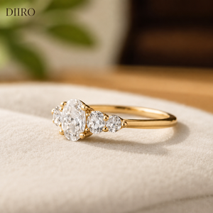 Luxury Moissanite Wedding Bridal <b>Ring</b> 10K Vermeil Yellow Gold Anniversary <b>Ring</b> Oval Cut <b>Diamond</b> Engagement <b>Ring</b> - Product Image 2